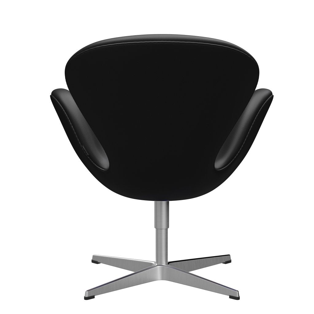 Sedia fritz Hansen Swan Lounge, alluminio spazzolato in raso/aura nero