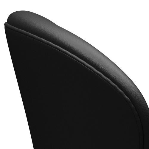 Sedia fritz Hansen Swan Lounge, alluminio spazzolato in raso/aura nero