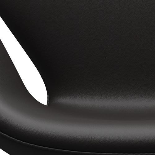 Sillón Fritz Hansen Swan, aluminio cepillado con satén/aura marrón negro