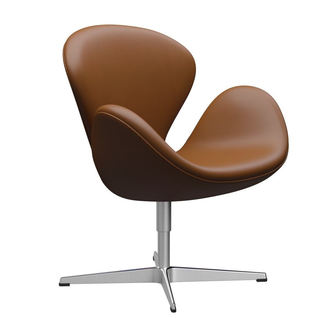 Sedia fritz Hansen Swan Lounge, alluminio spazzolato in raso/noce di aura