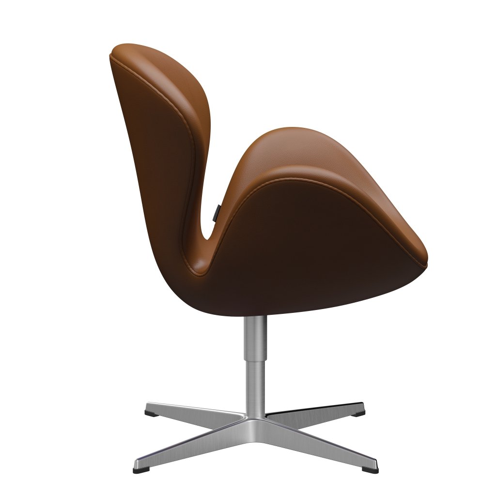 Sedia fritz Hansen Swan Lounge, alluminio spazzolato in raso/noce di aura