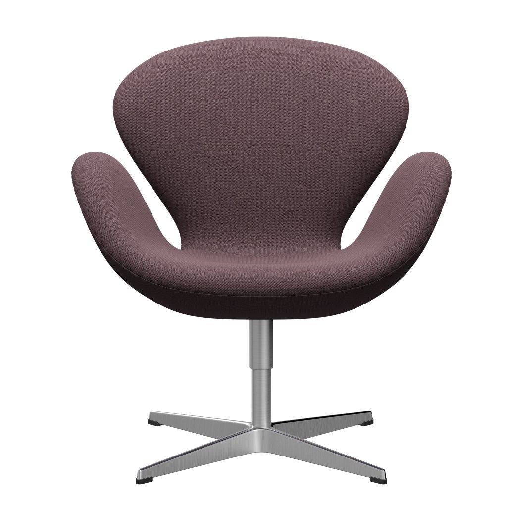 Fritz Hansen Swan Lounge stol, satin børstet aluminium/fange aubergine