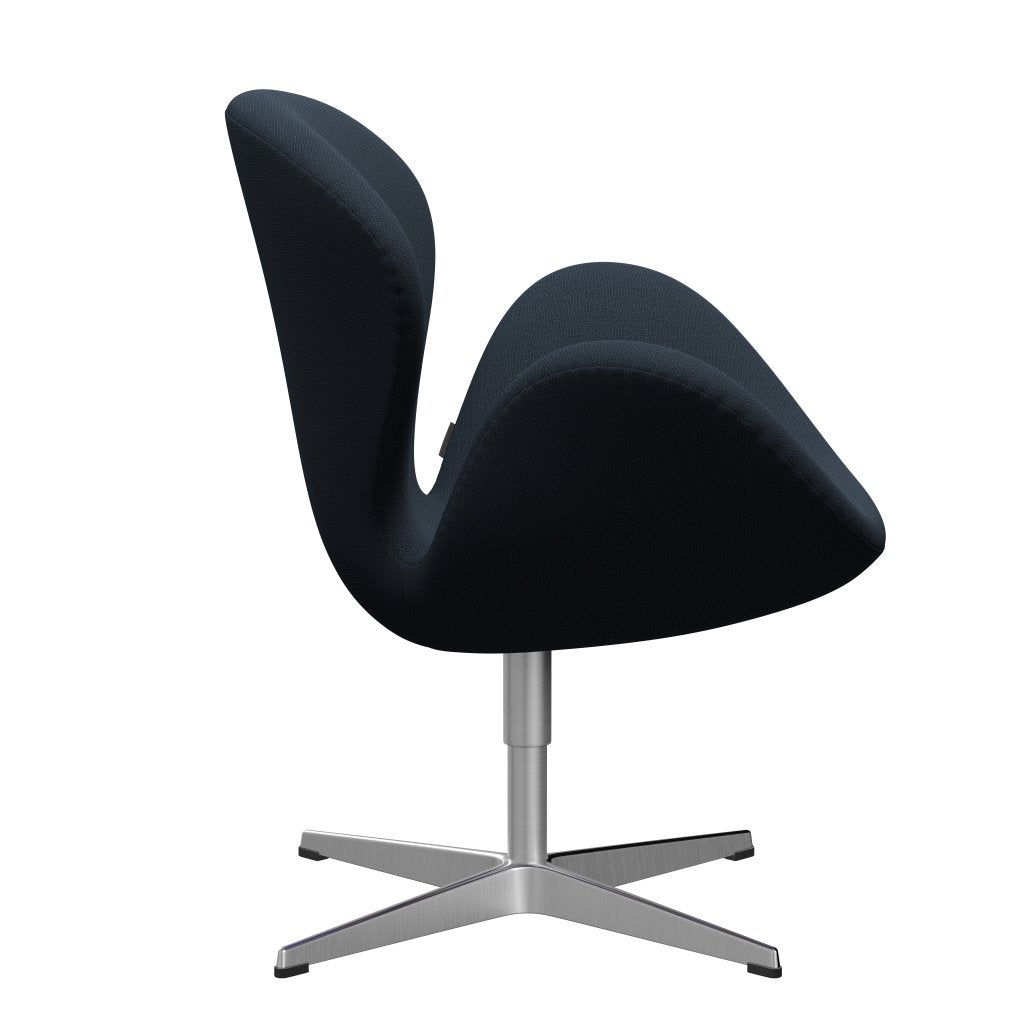 Fritz Hansen Swan Lounge -stoel, satijnen geborsteld aluminium/vangblauw blauw