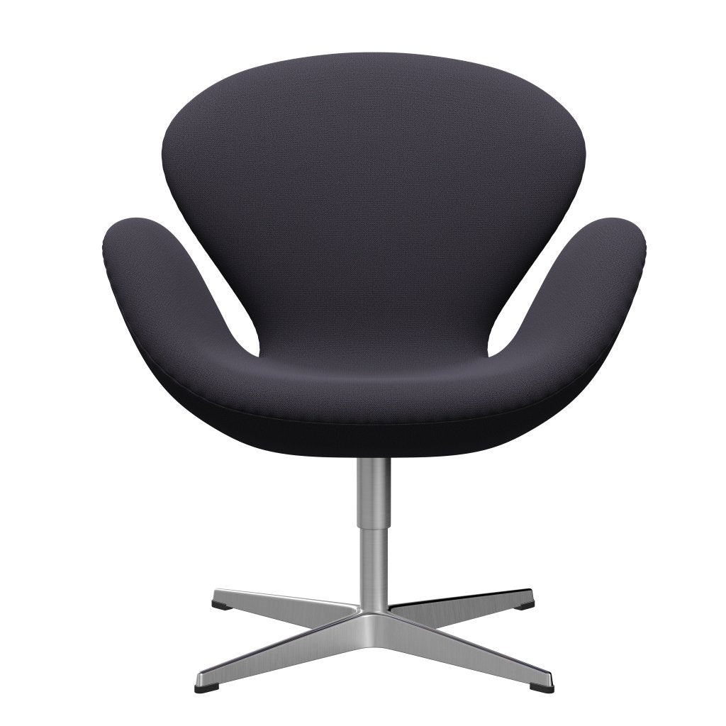 Fritz Hansen Swan Lounge Chair, Satin Borsted Aluminium/Capture Blue Charcoal