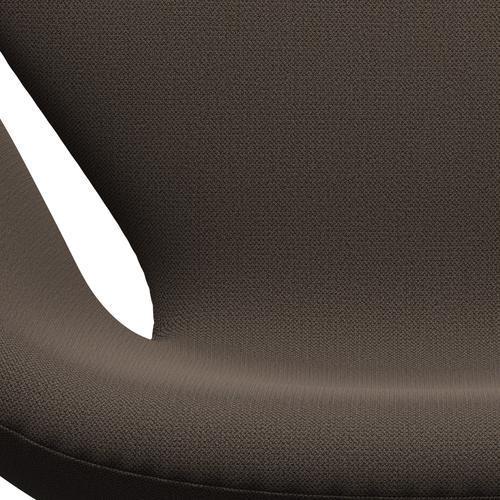 Sillón Fritz Hansen Swan, aluminio cepillado con satén/captura marrón/verde