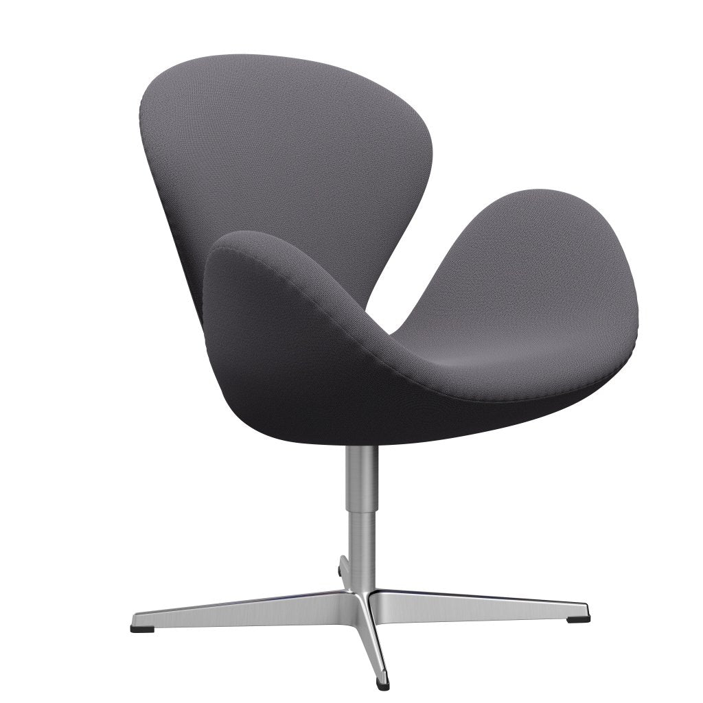 Sedia fritz Hansen Swan Lounge, alluminio spazzolato in raso/cattura grigio scuro