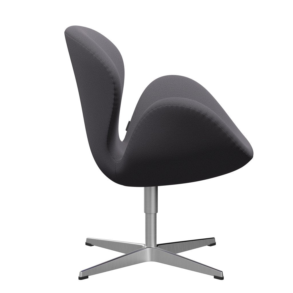 Fritz Hansen Chaise salon de cygne, aluminium brossé en satin / capture gris foncé