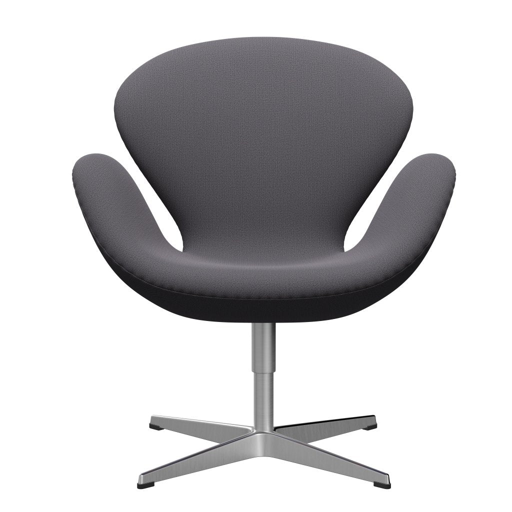 Fritz Hansen Chaise salon de cygne, aluminium brossé en satin / capture gris foncé