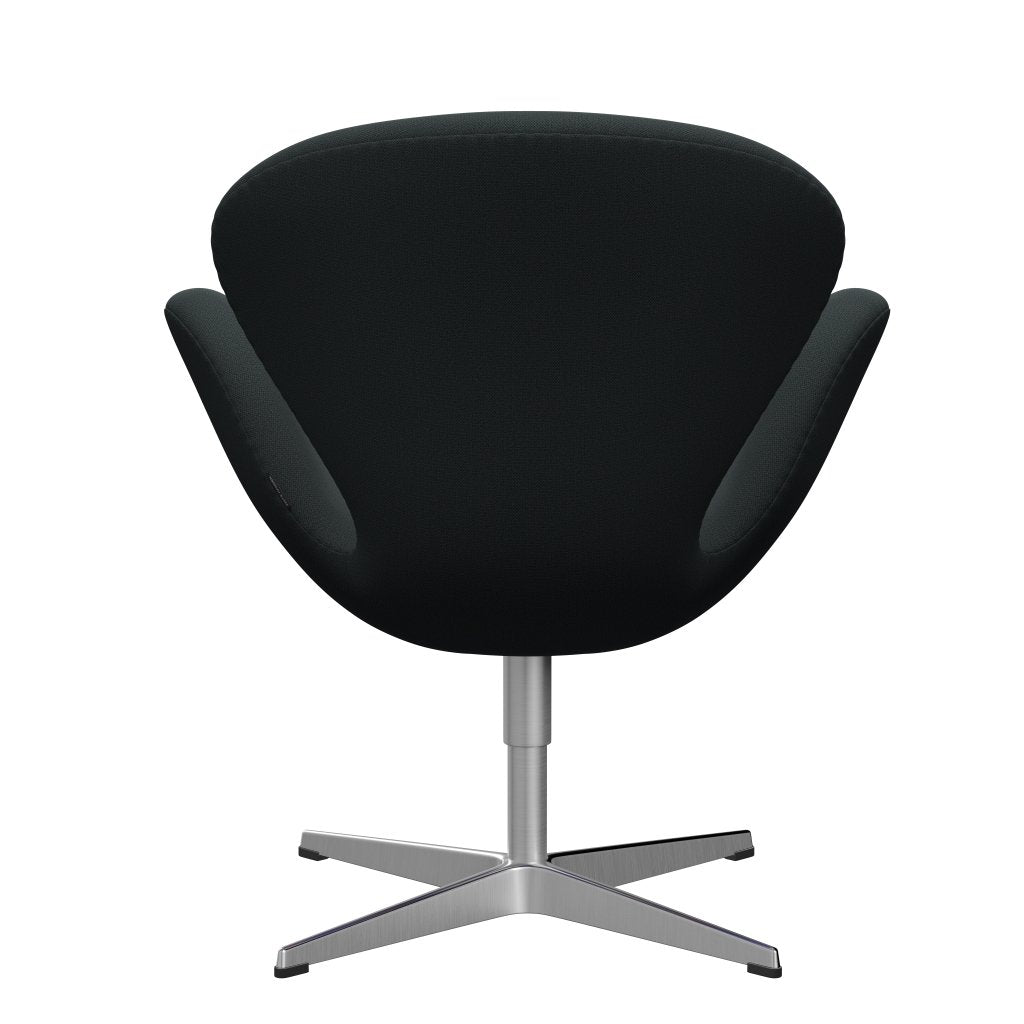 Sedia fritz Hansen Swan Lounge, alluminio spazzolato in raso/cattura verde profondo scuro