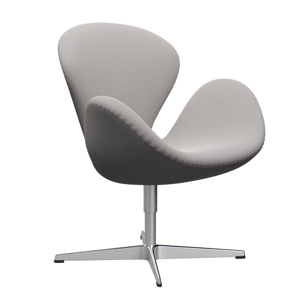 Sedia fritz Hansen Swan Lounge, alluminio spazzolato in raso/cattura grigio