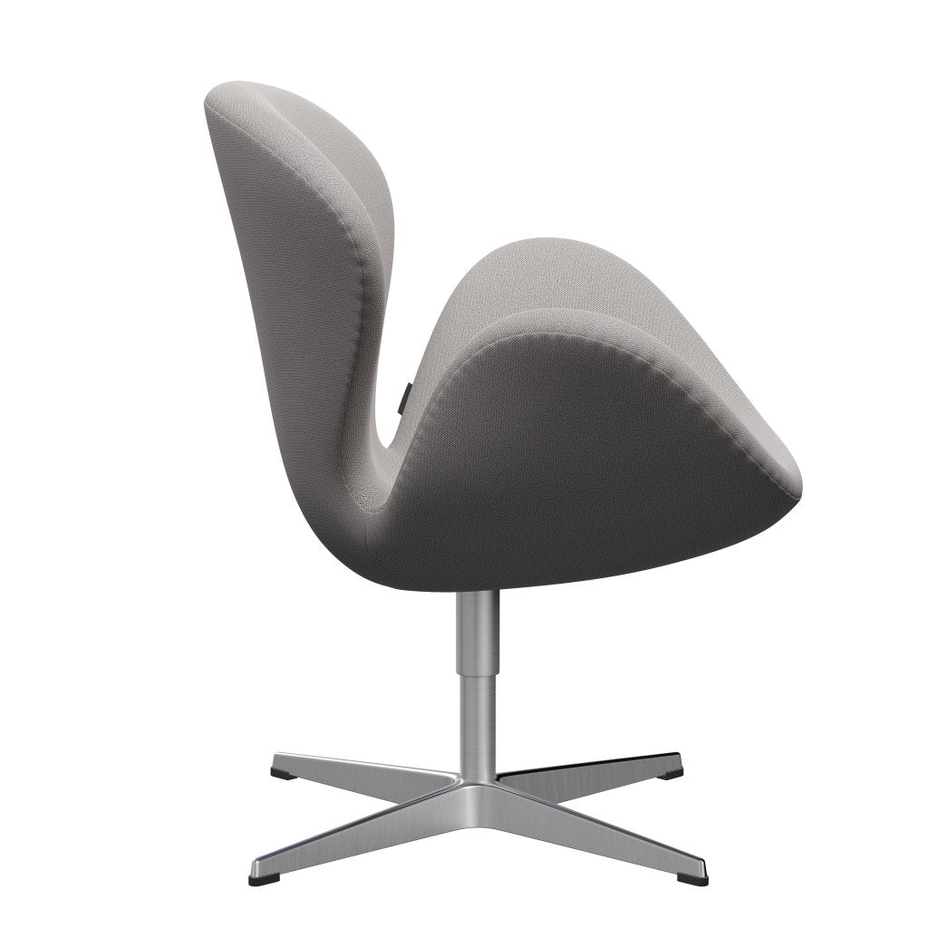 Sedia fritz Hansen Swan Lounge, alluminio spazzolato in raso/cattura grigio