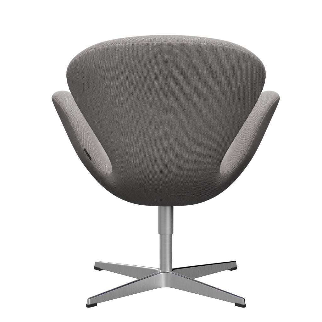 Sedia fritz Hansen Swan Lounge, alluminio spazzolato in raso/cattura grigio