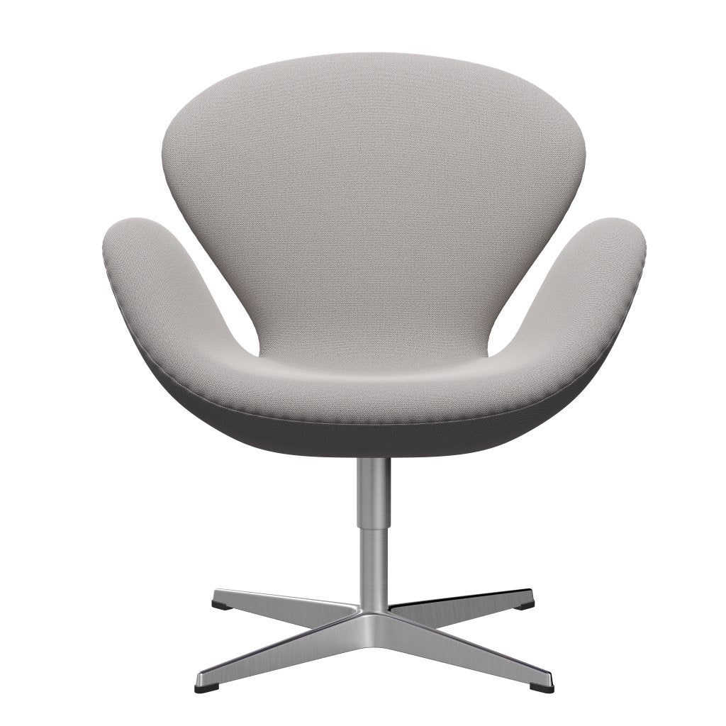 Sedia fritz Hansen Swan Lounge, alluminio spazzolato in raso/cattura grigio