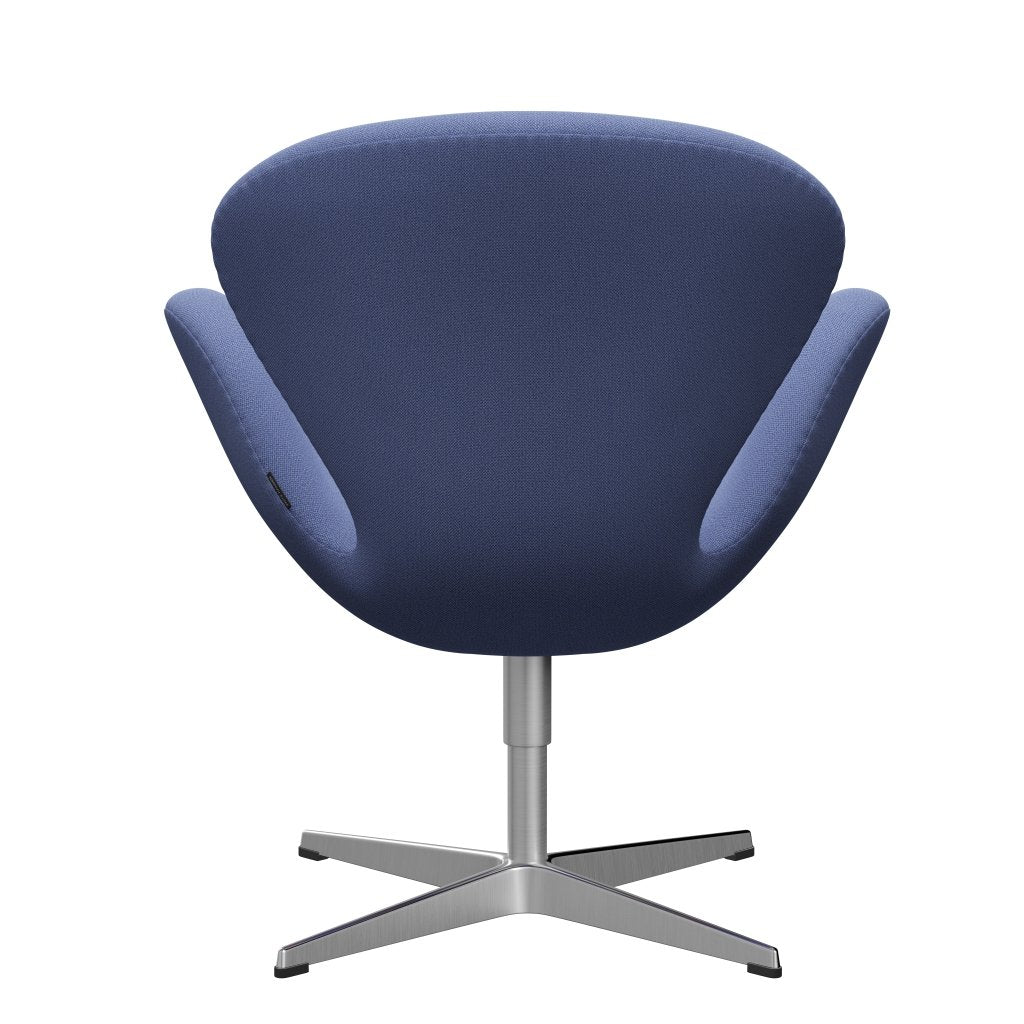 Sedia da salotto Fritz Hansen Swan, alluminio spazzolato in raso/cattura azzurro (4901)