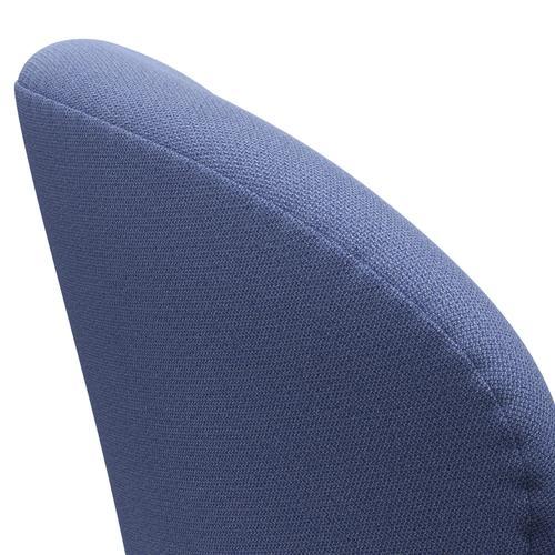 Sedia da salotto Fritz Hansen Swan, alluminio spazzolato in raso/cattura azzurro (4901)