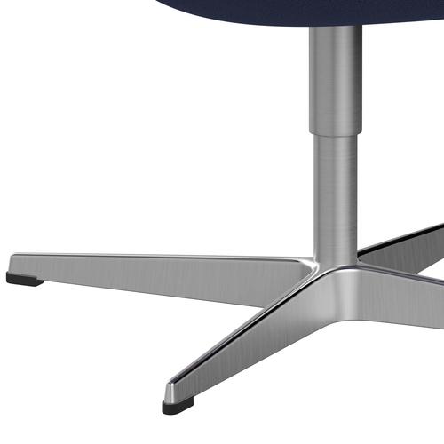 Sedia da salotto Fritz Hansen Swan, alluminio spazzolato in raso/cattura azzurro (4901)