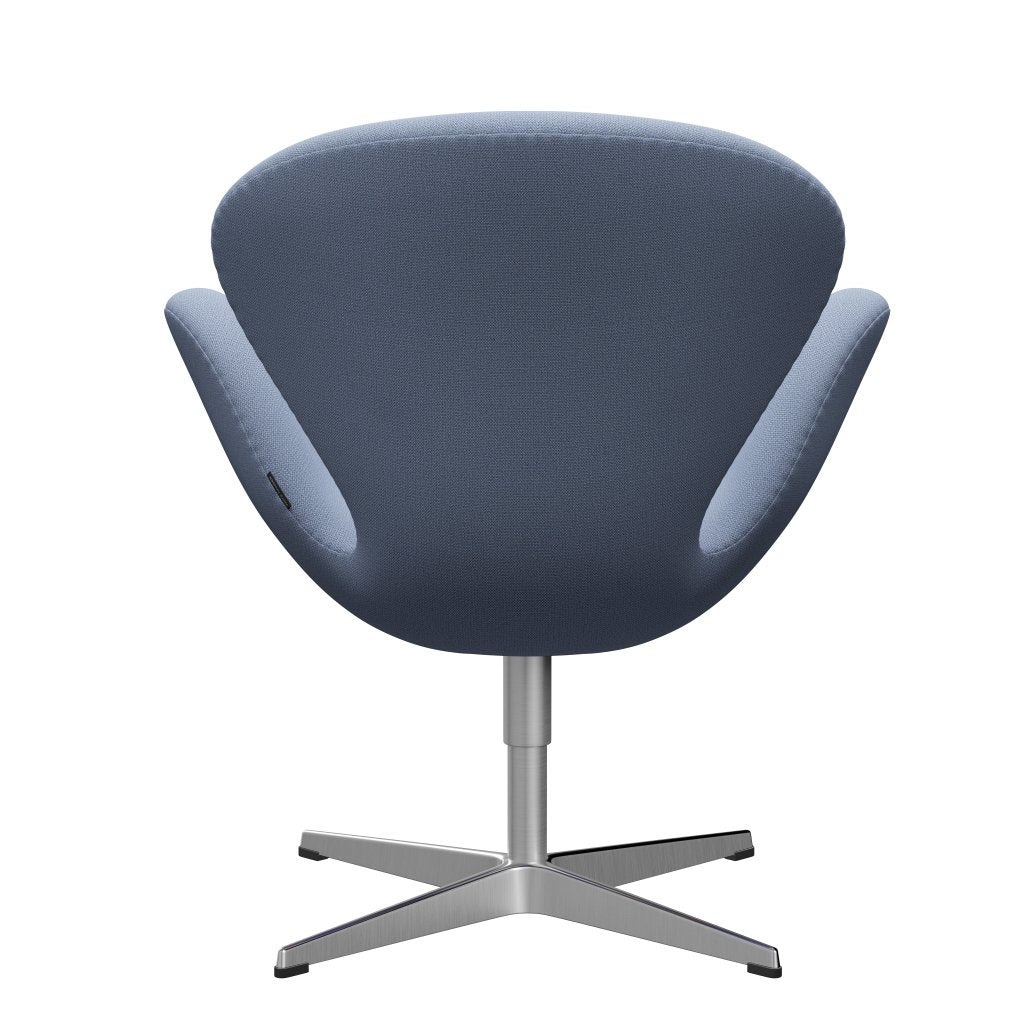 Sedia fritz Hansen Swan Lounge, alluminio spazzolato in raso/cattura azzurro (4902)