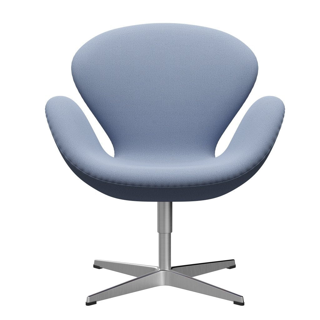 Sedia fritz Hansen Swan Lounge, alluminio spazzolato in raso/cattura azzurro (4902)