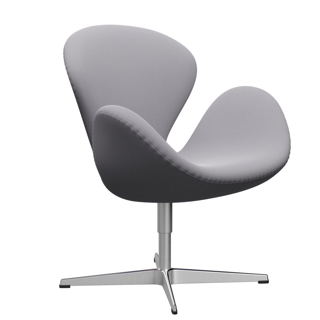 Sedia fritz Hansen Swan Lounge, alluminio spazzolato in raso/cattura grigio chiaro