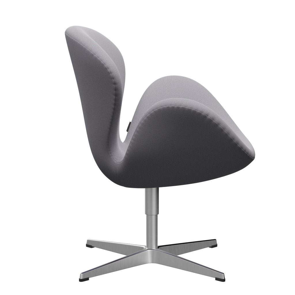 Fritz Hansen Chaise salon de cygne, aluminium brossé en satin / capture gris clair