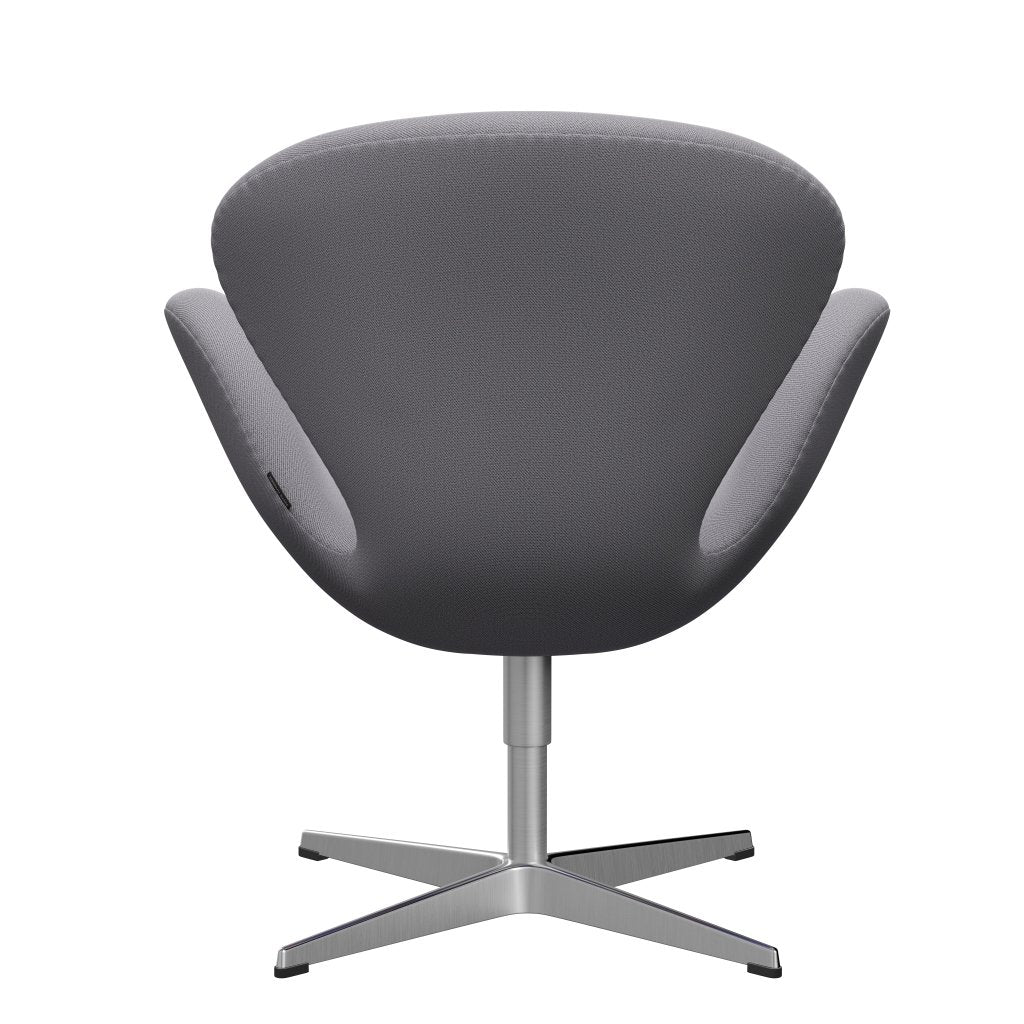 Sedia fritz Hansen Swan Lounge, alluminio spazzolato in raso/cattura grigio chiaro