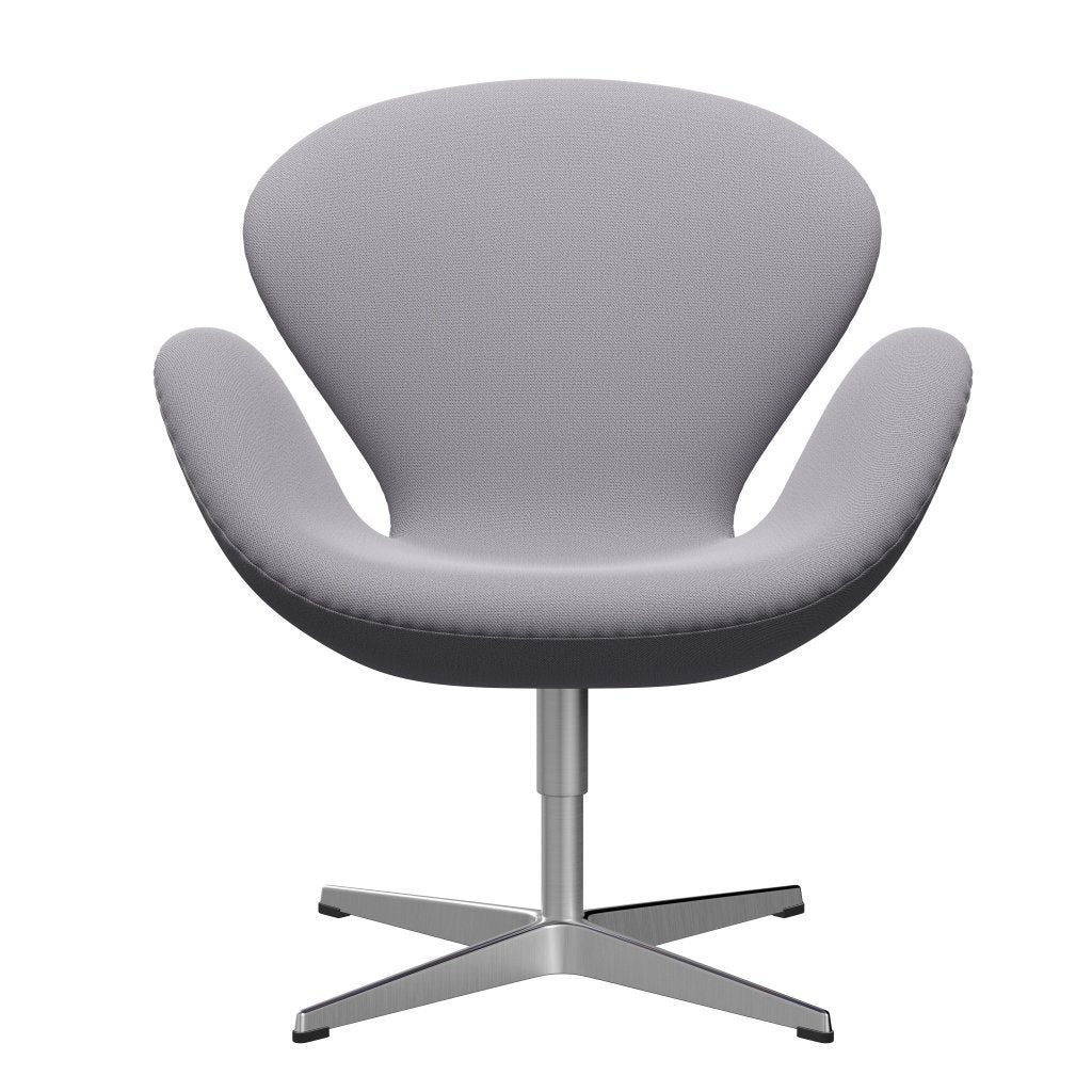 Sedia fritz Hansen Swan Lounge, alluminio spazzolato in raso/cattura grigio chiaro