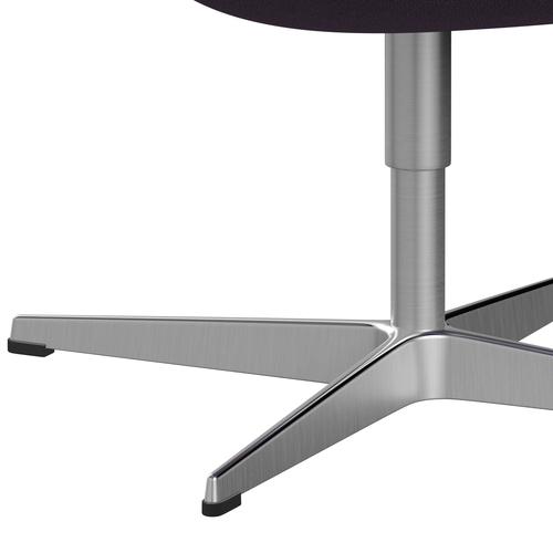 Sedia fritz Hansen Swan Lounge, alluminio spazzolato in raso/viola leggero