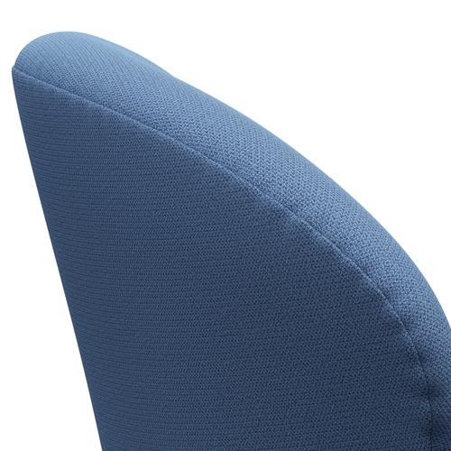 Sedia fritz Hansen Swan Lounge, alluminio spazzolato in raso/cattura blu istantaneo