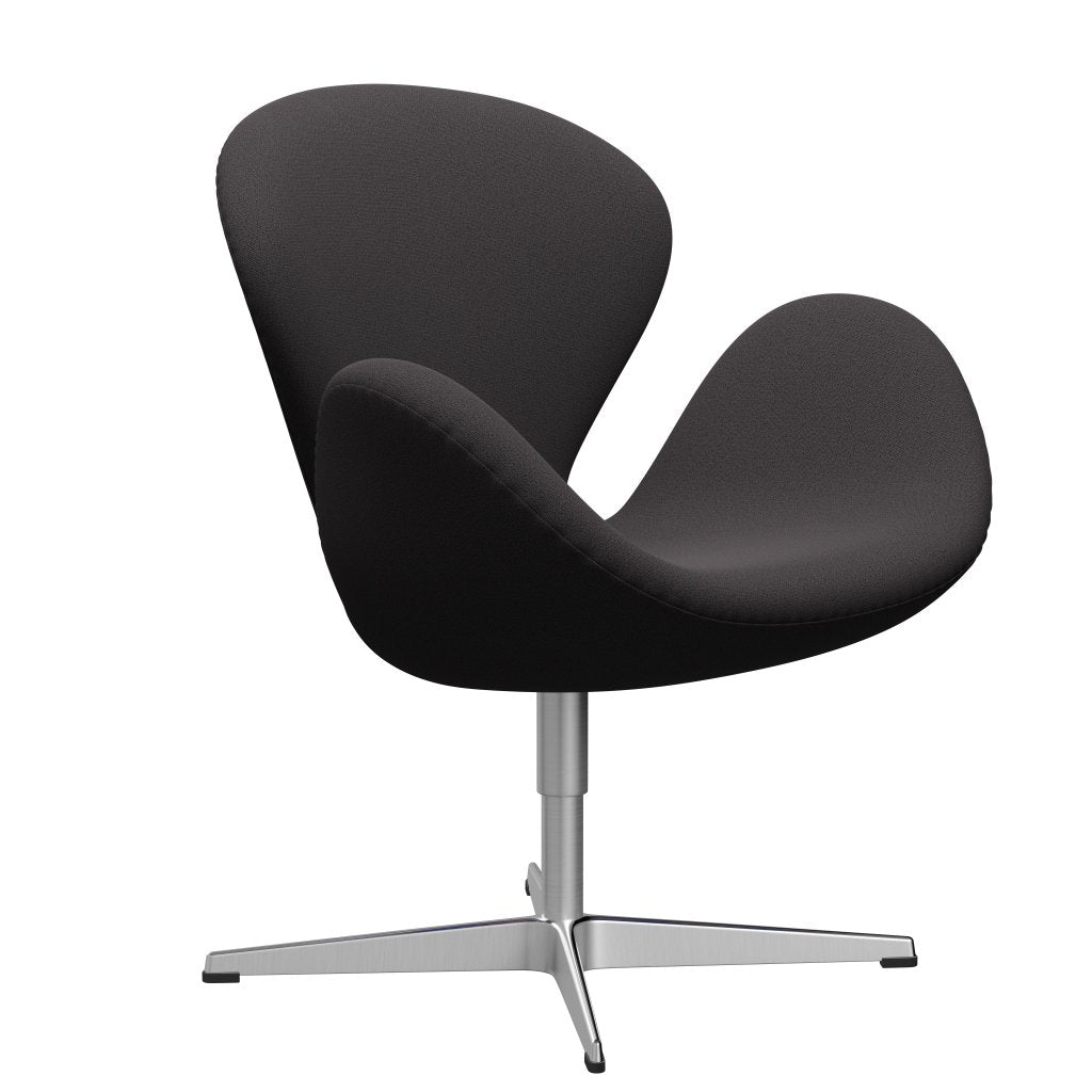 Sedia fritz Hansen Swan Lounge, carbone in alluminio/cattura spazzolato satinato