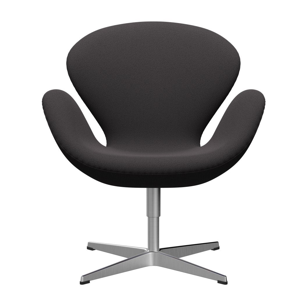 Sedia fritz Hansen Swan Lounge, carbone in alluminio/cattura spazzolato satinato