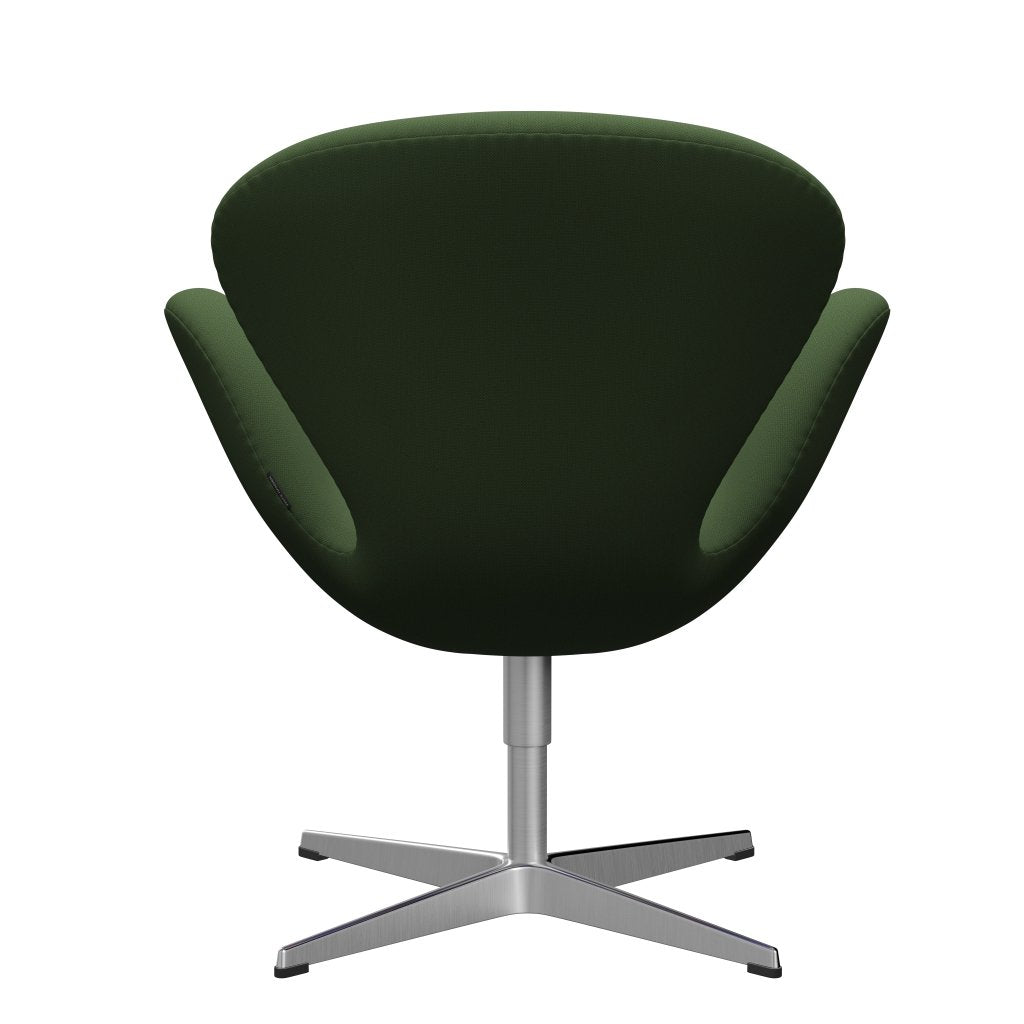 Fritz Hansen Swan Lounge Chair, Satin Brushed Aluminium/Capture Moss Green