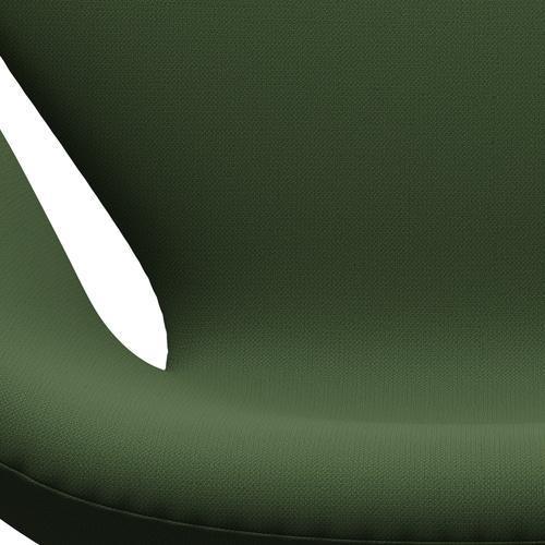 Fritz Hansen Swan Lounge Chair, Satin Brushed Aluminium/Capture Moss Green