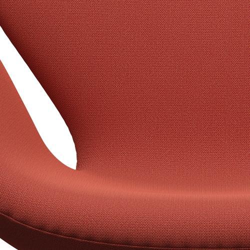 Fritz Hansen Swan Lounge Sillón, aluminio cepillado por satén/captura naranja oscura