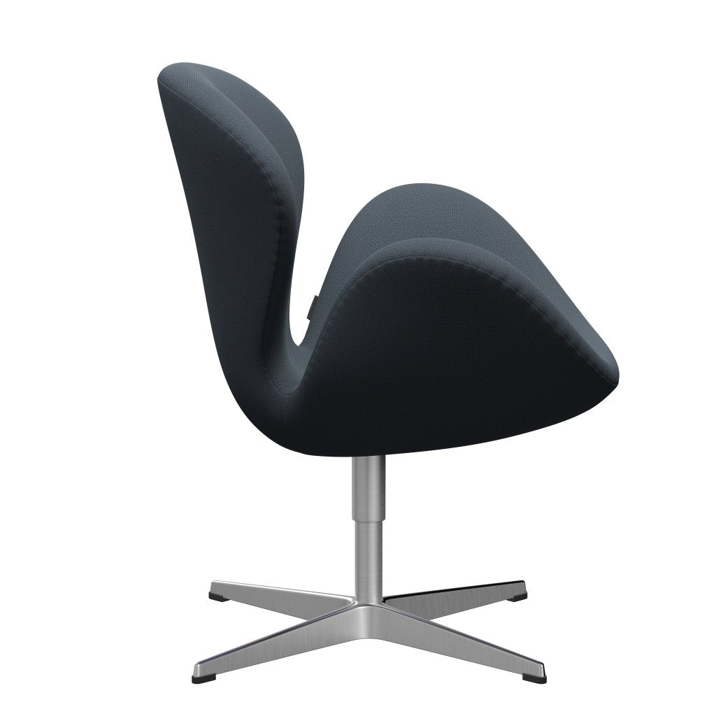 Fritz Hansen Swan Lounge Stuhl, Satin gebürstet Aluminium/Eroberung Benzinblau