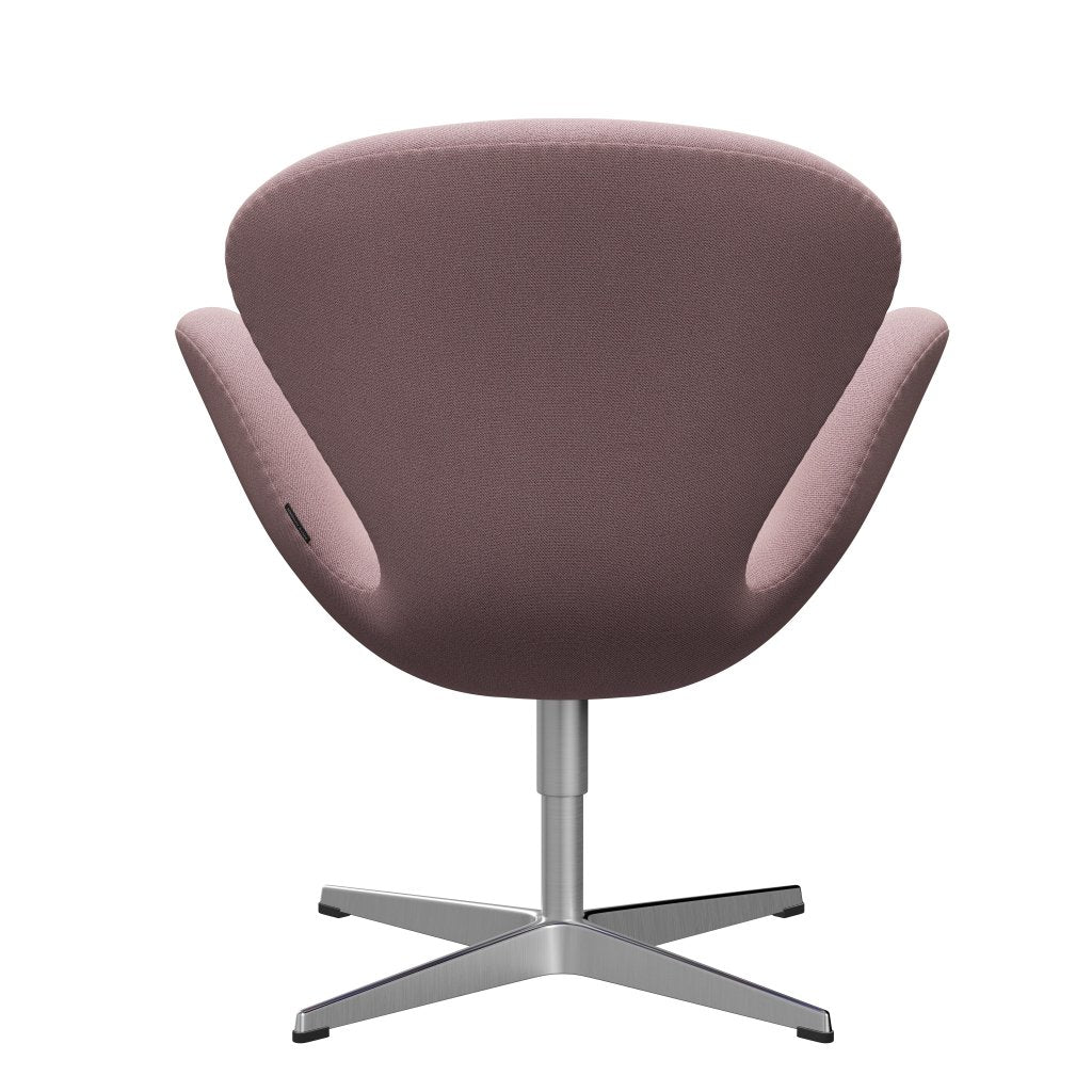 Sedia fritz Hansen Swan Lounge, alluminio spazzolato in raso/cattura rosa