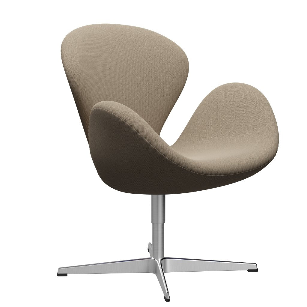 Sedia fritz Hansen Swan Lounge, sabbia in alluminio/cattura in raso satinato