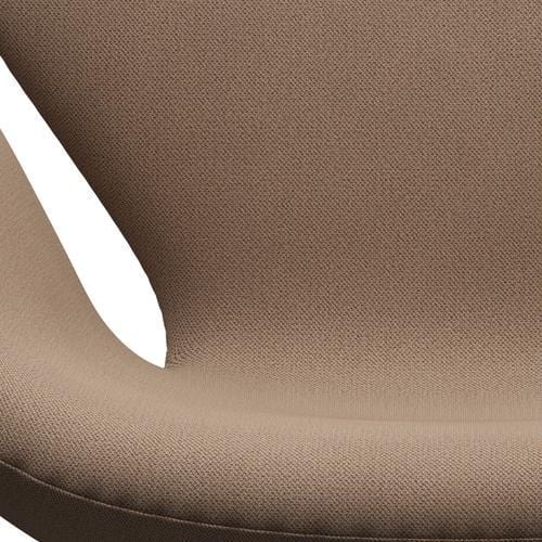 Fritz Hansen Swan Lounge Chair, satengbørstet aluminium/fangst sand/brun