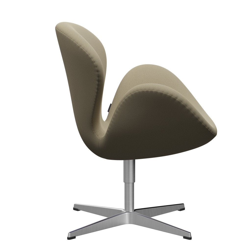 Fritz Hansen Swan Lounge Chair, Satin Brushed Aluminium/Capture Sand Colours