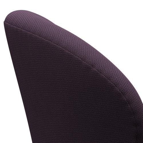 Fritz Hansen Chaise salon de cygne, aluminium brossé en satin / capture violet sombre