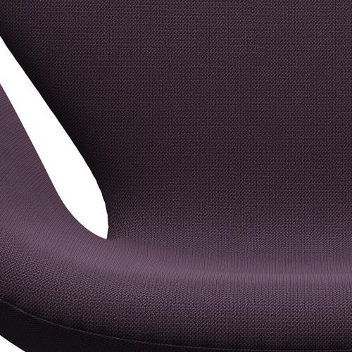 Sedia fritz Hansen Swan Lounge, alluminio spazzolato in raso/cattura viola scuro