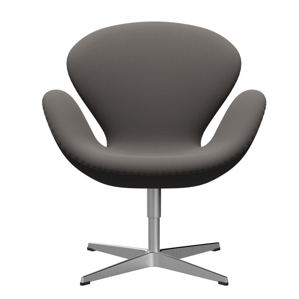 Sedia fritz Hansen Swan Lounge, alluminio spazzolato in raso/cattura grigio scuro caldo