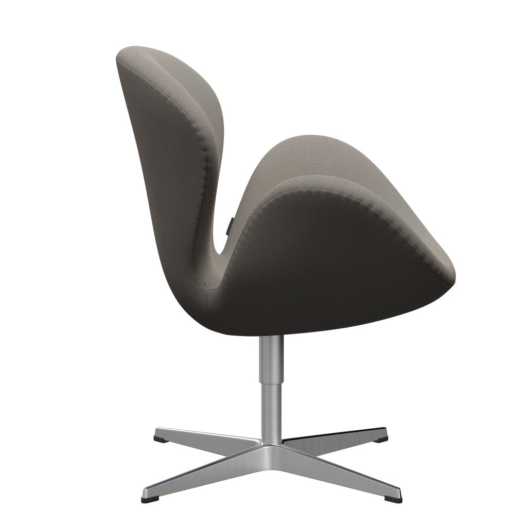 Fritz Hansen Swan Lounge -stoel, satijnen geborsteld aluminium/vangte warm grijs