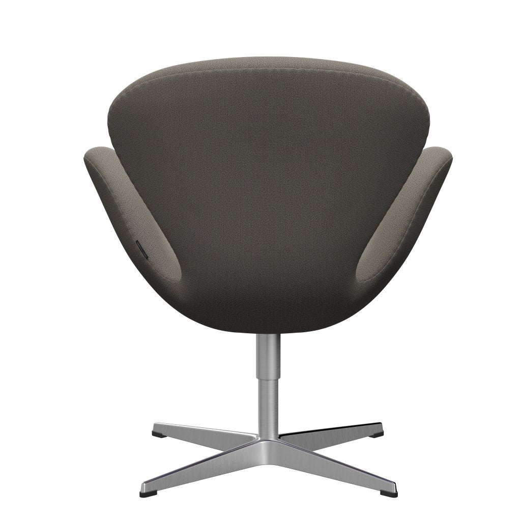 Fritz Hansen Chaise salon de cygne, aluminium brossé en satin / capture gris chaud