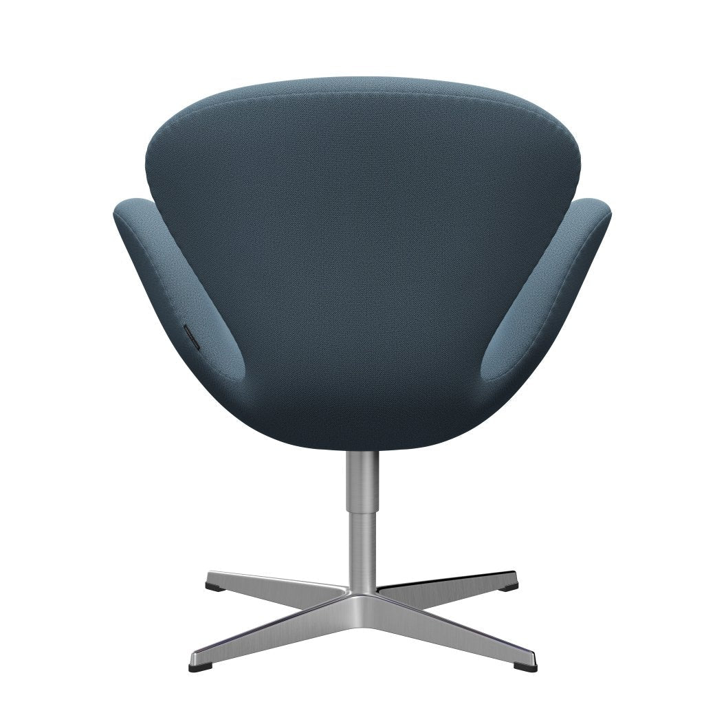 Fritz Hansen Swan Lounge -stoel, satatie geborsteld aluminium/vangst zacht blauw