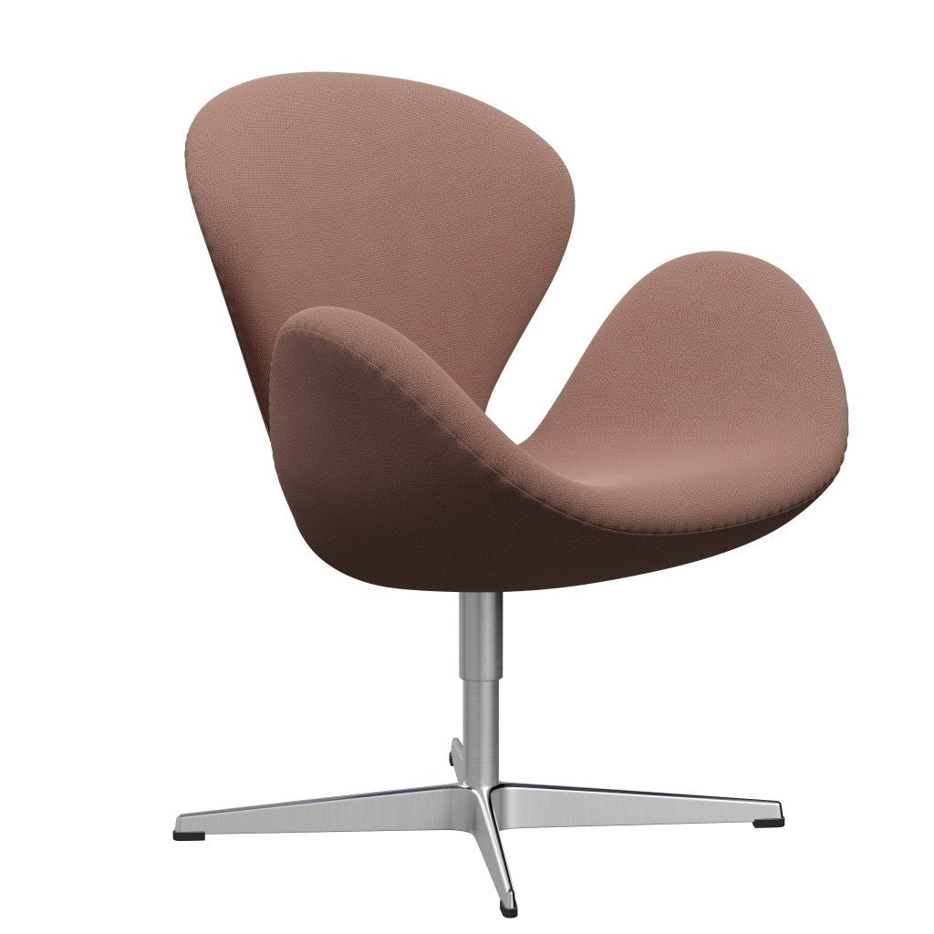 Sedia fritz Hansen Swan Lounge, alluminio spazzolato in raso/mattone/rosso cattura