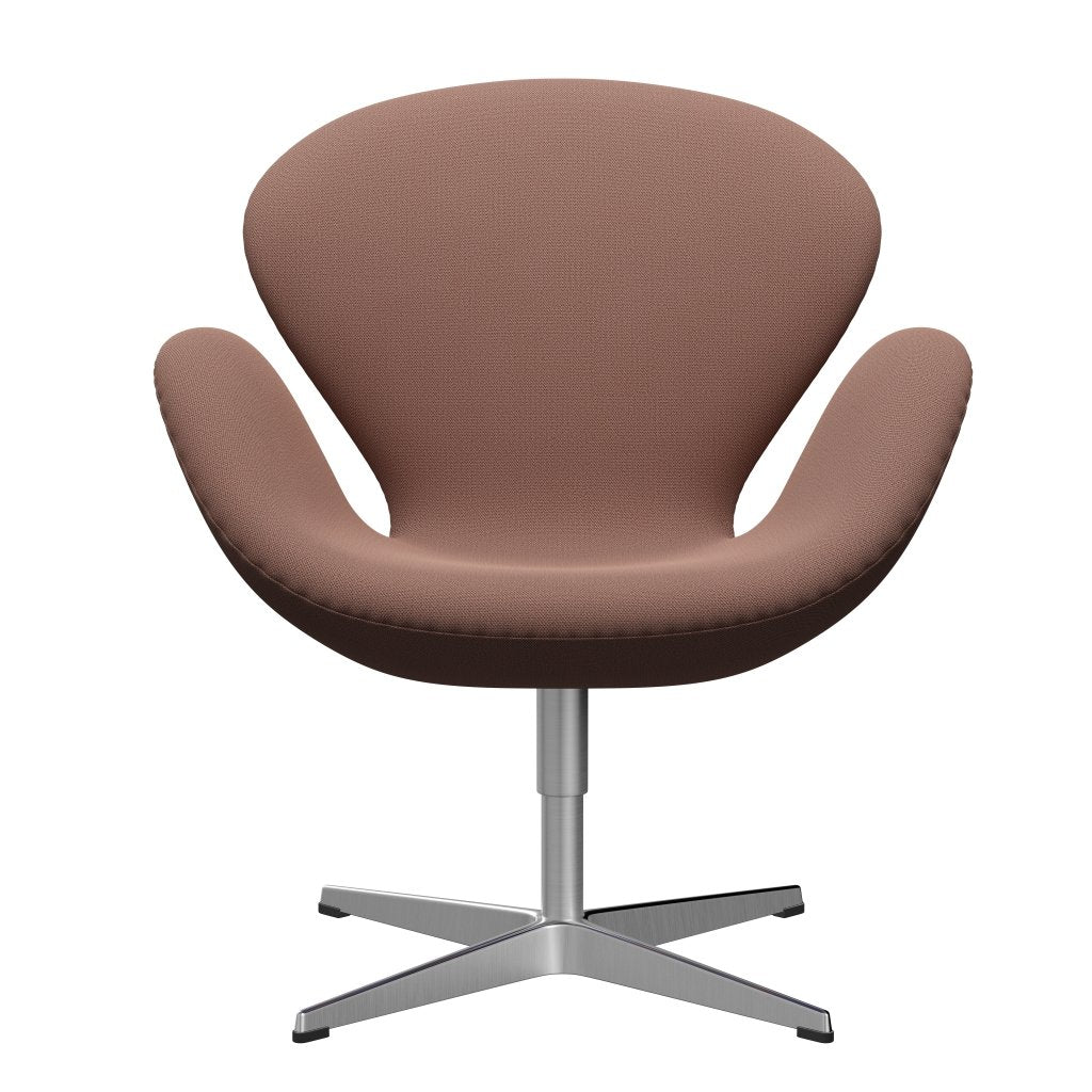 Fritz Hansen Swan Lounge Stuhl, Satin gebürstet Aluminium/Einfangziegel/Rot