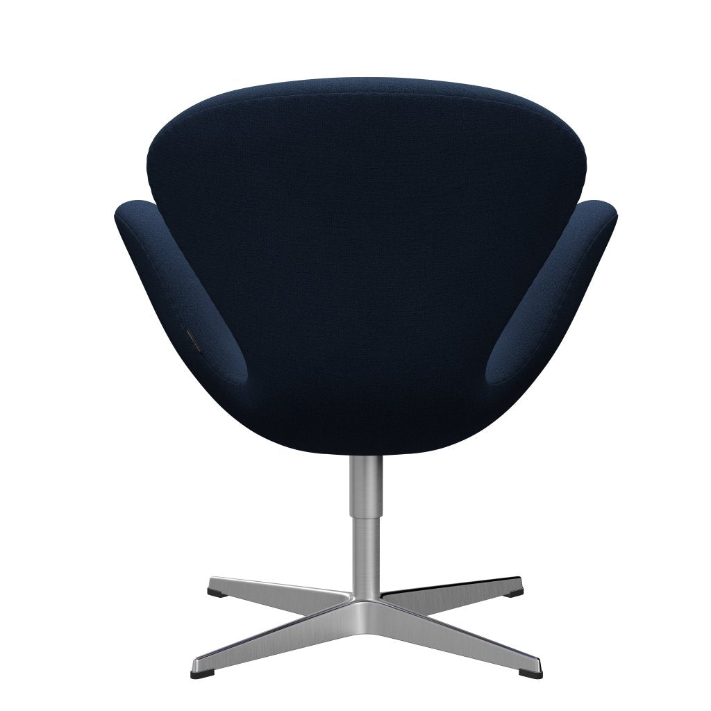 Sedia da salotto Fritz Hansen Swan, alluminio spazzolato in raso/Christianshavn Blue