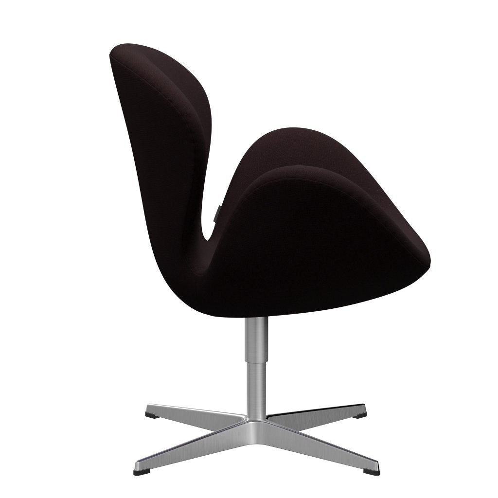 Fritz Hansen Swan Lounge Chair, Satin gebürstet Aluminium/Christianshavn Dark Red Uni