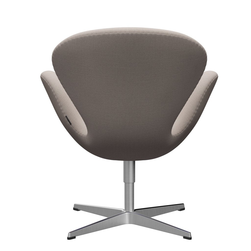 Sedia fritz Hansen Swan Lounge, beige leggero in alluminio spazzolato in raso/cristiano