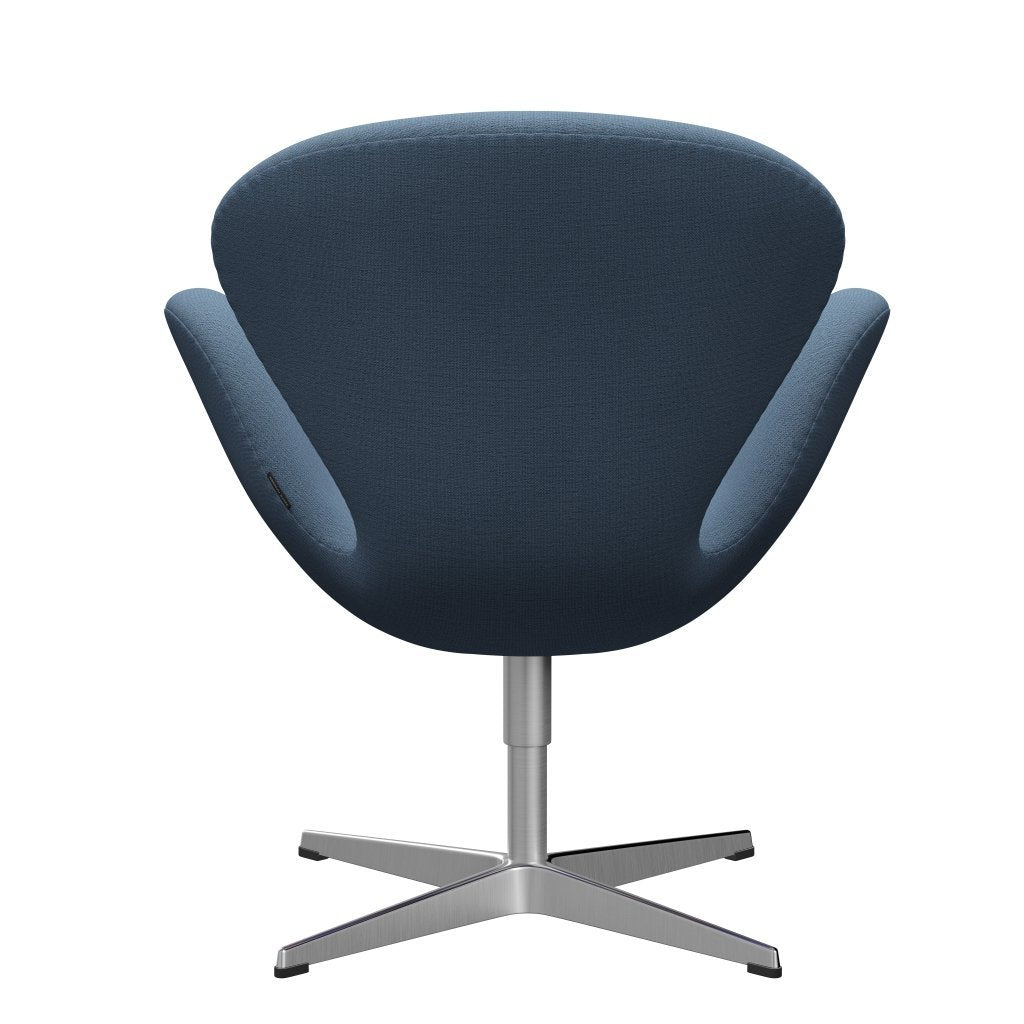 Fritz Hansen Chaise salon de cygne, aluminium brossé en satin / christianshavn bleu clair